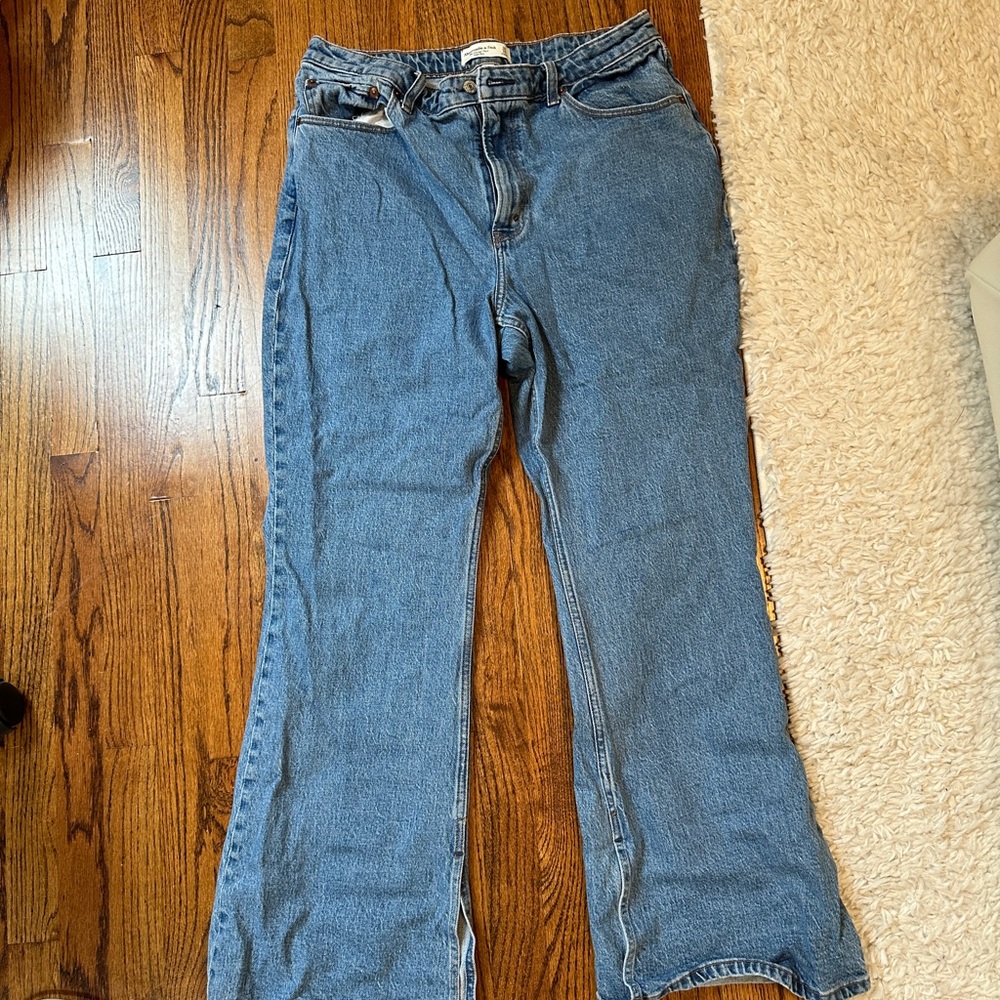 Abercrombie The Vintage Flare Curve Love Bootcut Flare Denim Blue Jeans